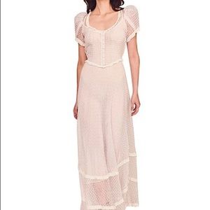 Loveshack Fancy white silk lace Maxi dress
